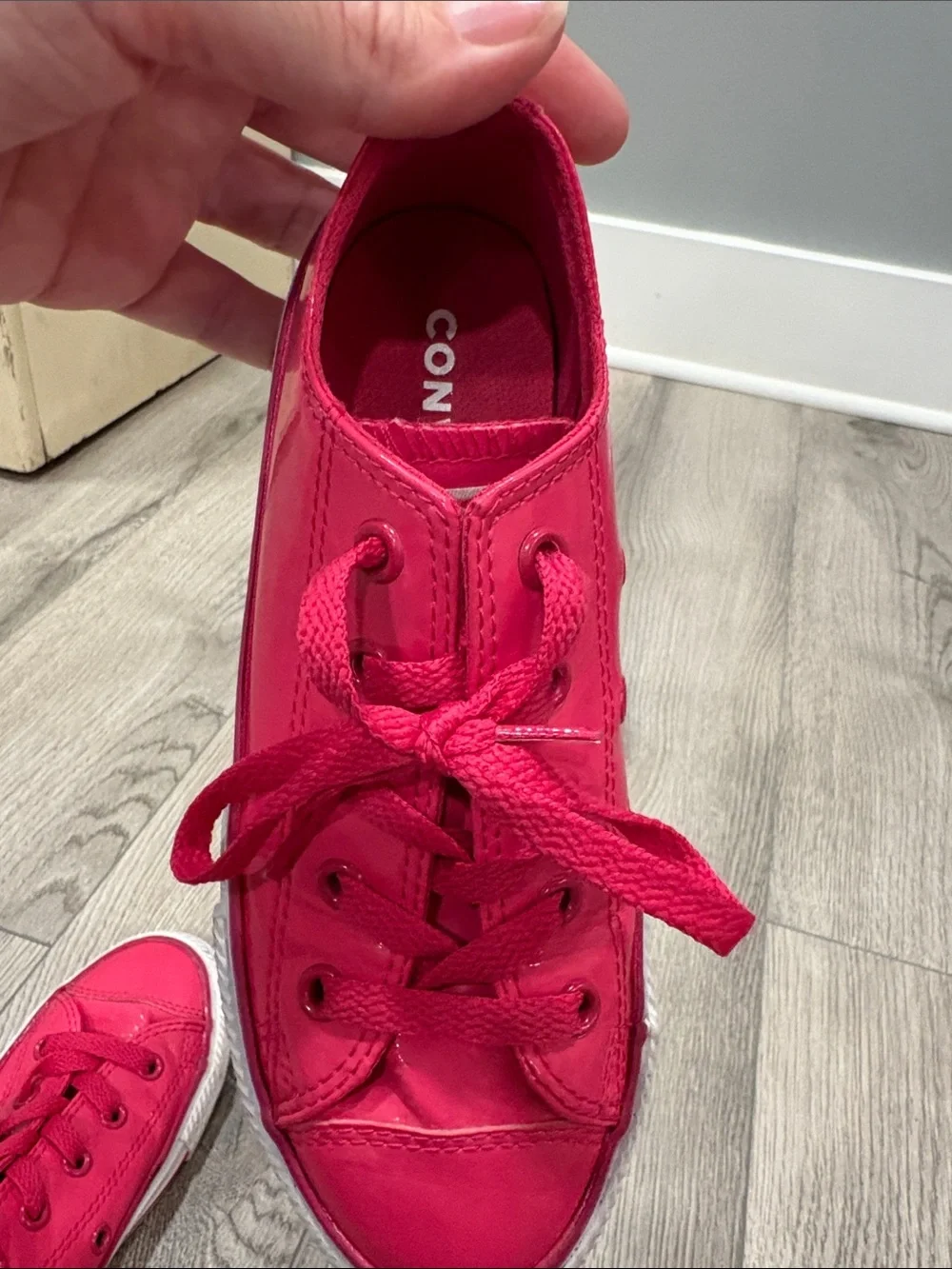 Converse Kids Hot Pink Canvas Lace-Up Sneakers